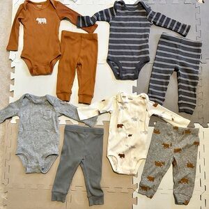 Pekkle 8-piece / 4 matching sets baby clothes for 6-mon babies